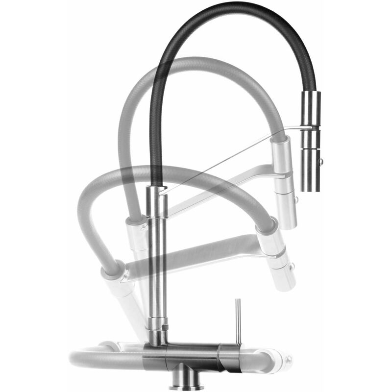 foto del prodotto gattoni rubinetteria miscelatore lavello cucina sottofinestra acciaio spazzolato gattoni rubinetterie 6015065ns acciaio spazzolato