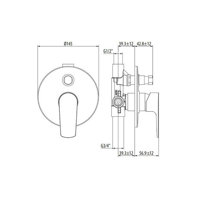 foto del prodotto gattoni rubinetteria - miscelatore monocomando rubinetto incasso per doccia 2 vie, gattoni homix 3000