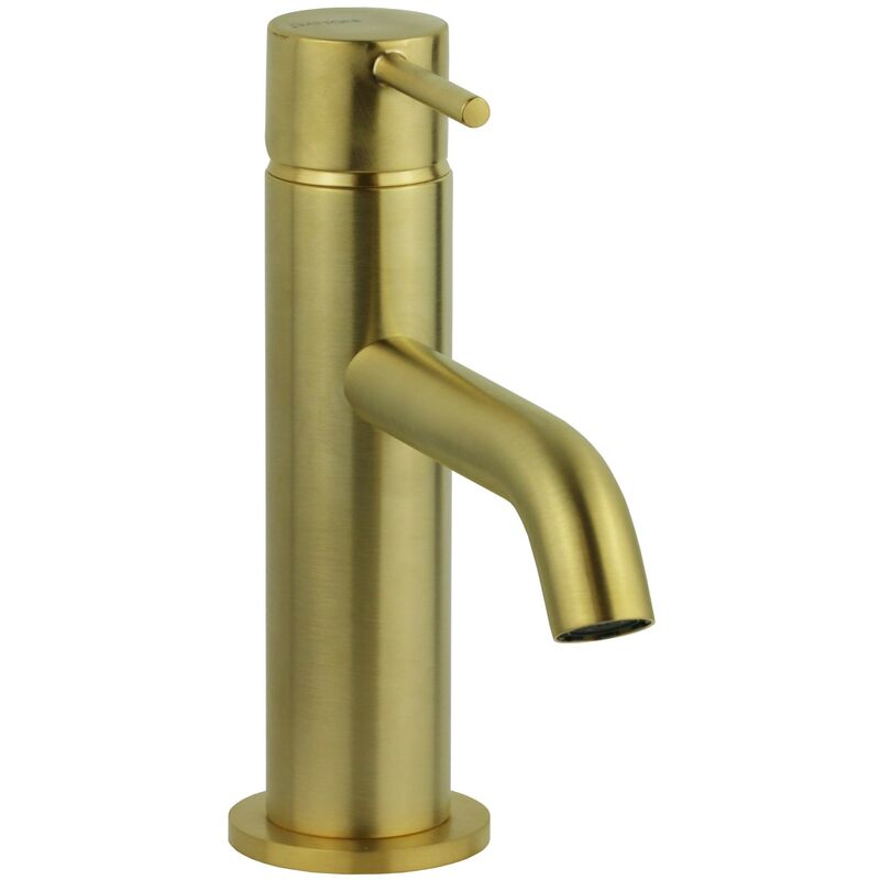 foto del prodotto gattoni rubinetteria miscelatore per lavabo colore oro spazzolato gattoni easy 2382 23sg senza piletta di scarico oro spazzolato