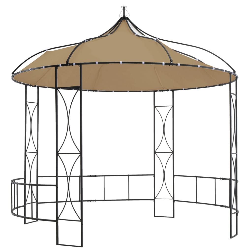 foto del prodotto gazebo 300x290 cm grigio talpa rotondo cod mxl 46242