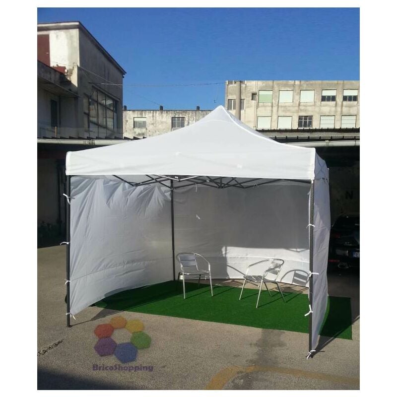 foto del prodotto gazebo 3x3 bianco impermeabile top pvc automatico apertura rapida con 3 teli