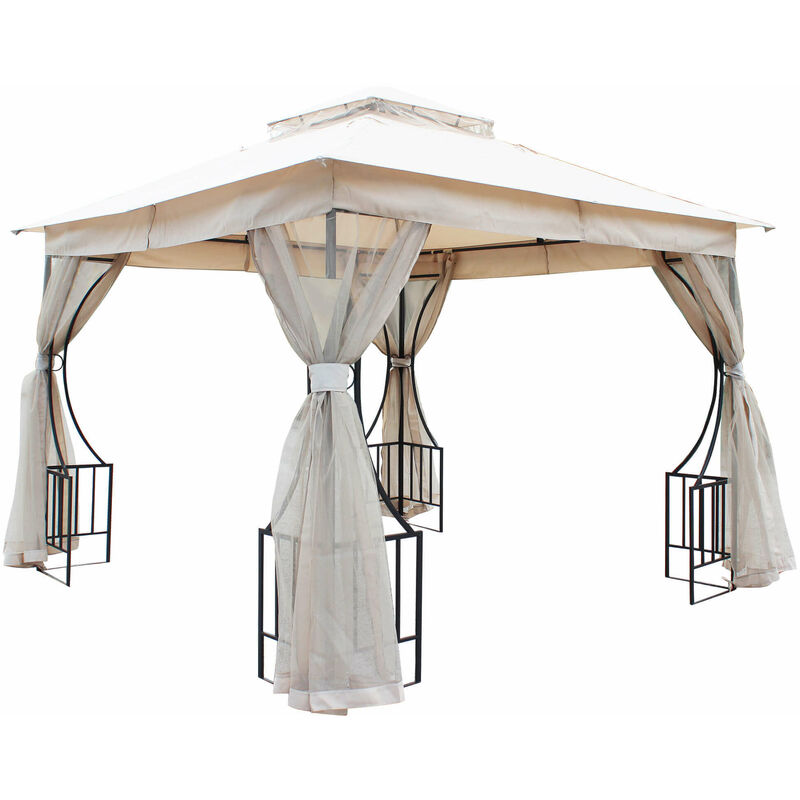 foto del prodotto gazebo 3x3 mt da giardino in acciaio con copertura in poliestere idrorepellente