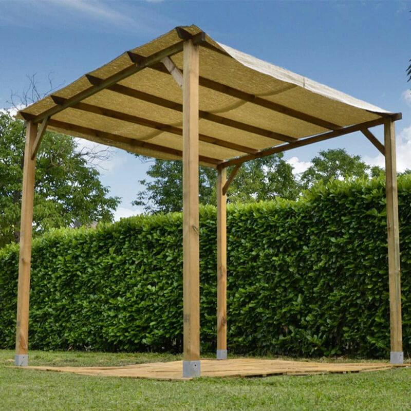 foto del prodotto gazebo a pergola in legno 3x3 pergolato giardino senza copertura verdelook
