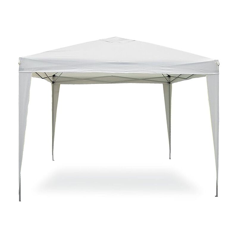 foto del prodotto gazebo automatico da giardino color bianco gazebo fiere e mercatini 3 x 3 metri gazebo a fisarmonica