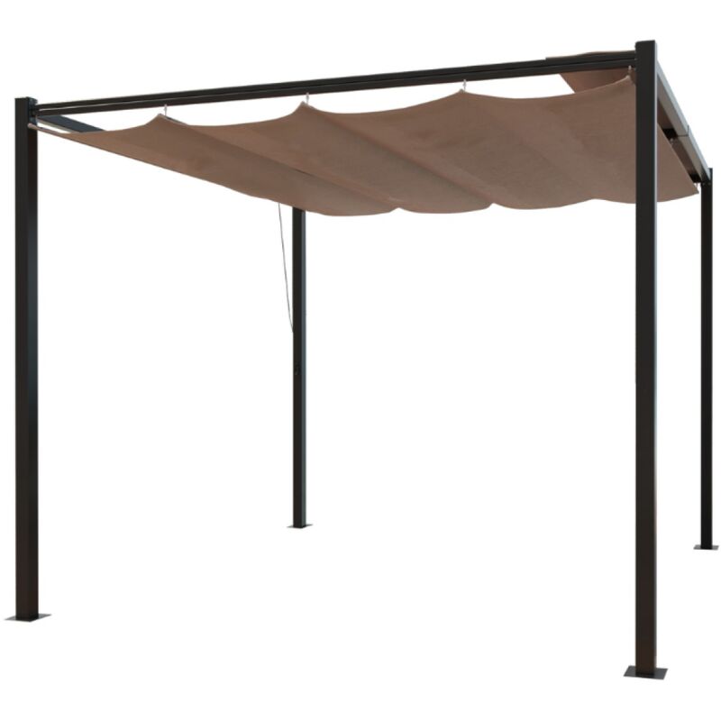 foto del prodotto gazebo autoportante tela poliestere color grigio tortora 3 x 3 m tusa