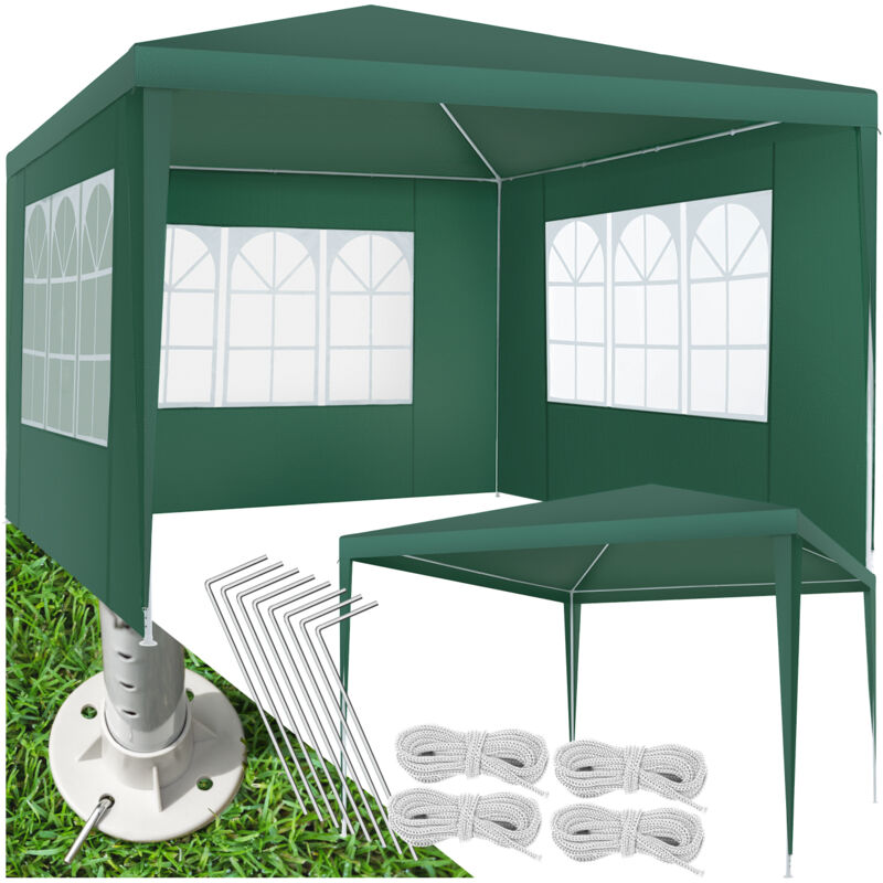 foto del prodotto gazebo baraban 3 x 3 m con 3 pareti laterali padiglione, tenda da giardino, padiglione da giardino