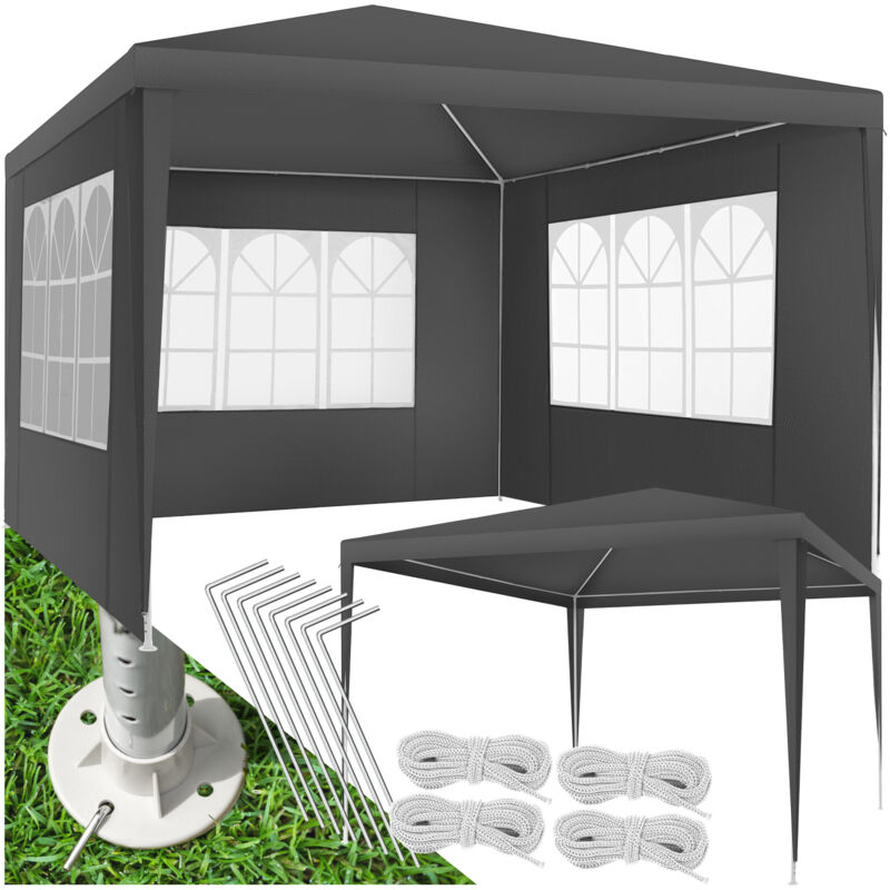 foto del prodotto gazebo baraban 3 x 3 m con 3 pareti laterali padiglione, tenda da giardino, padiglione da giardino
