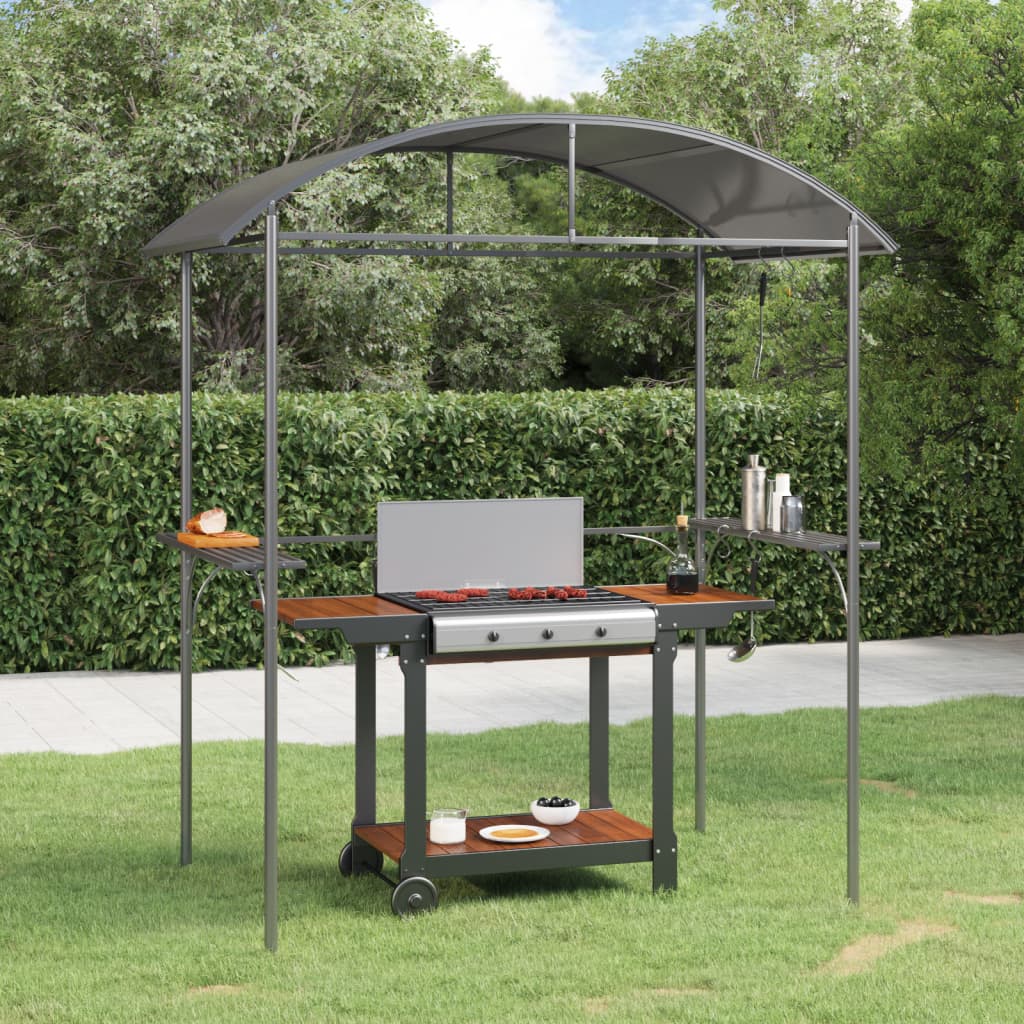 foto del prodotto gazebo barbecue ripiani laterali antracite 220x115x230 acciaiocod mxl 93482