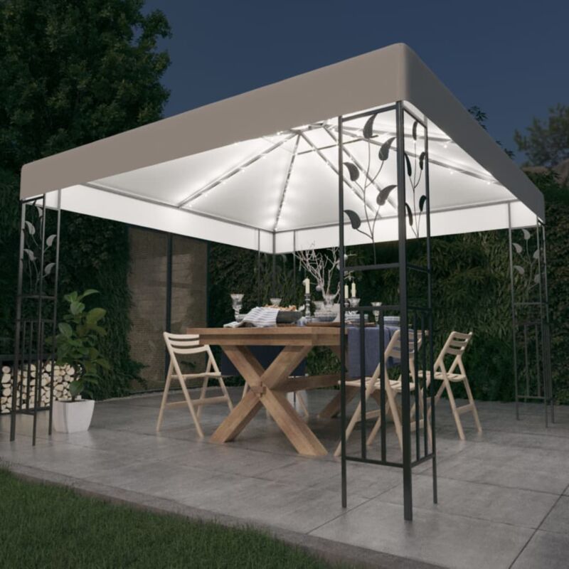 foto del prodotto gazebo con luci led a stringa 3x3 m bianco