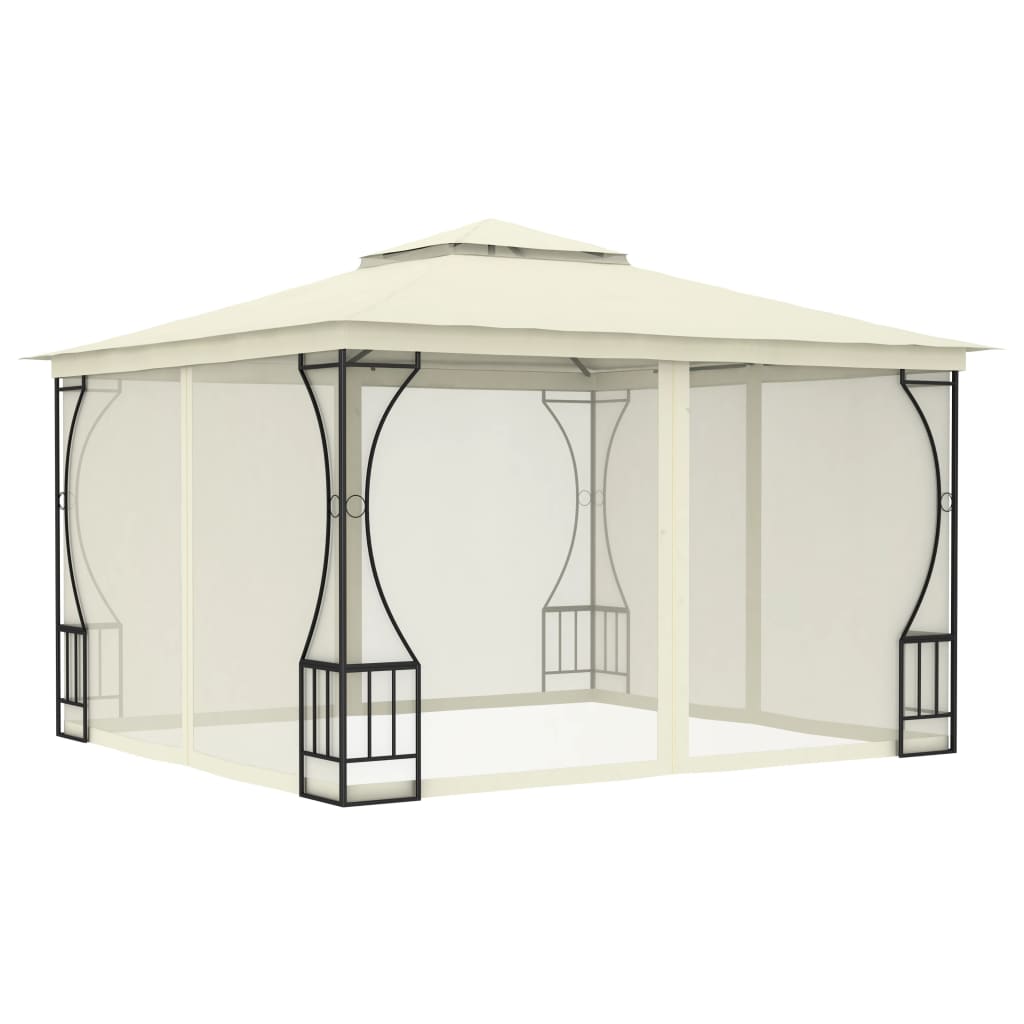 foto del prodotto gazebo con rete 300x300x265 cm crema