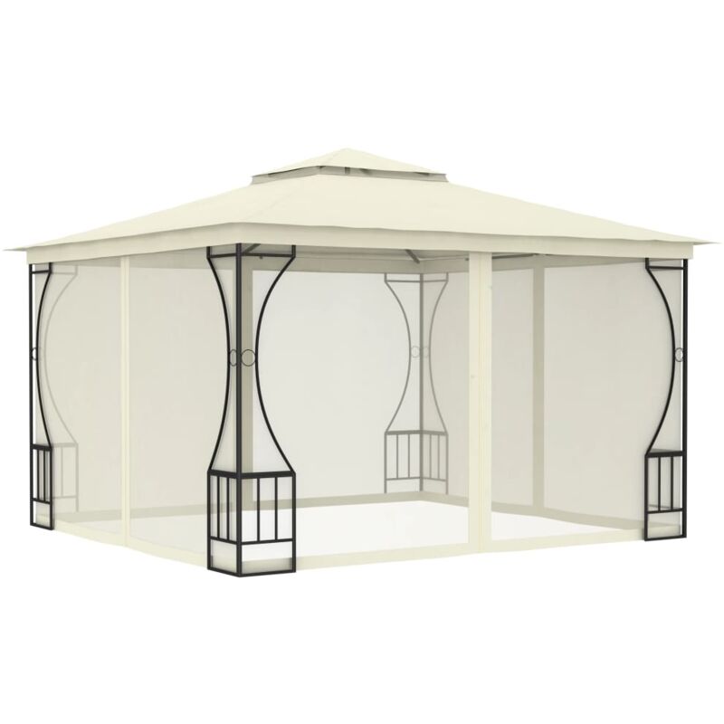foto del prodotto gazebo con rete 300x300x265 cm crema vidaxl