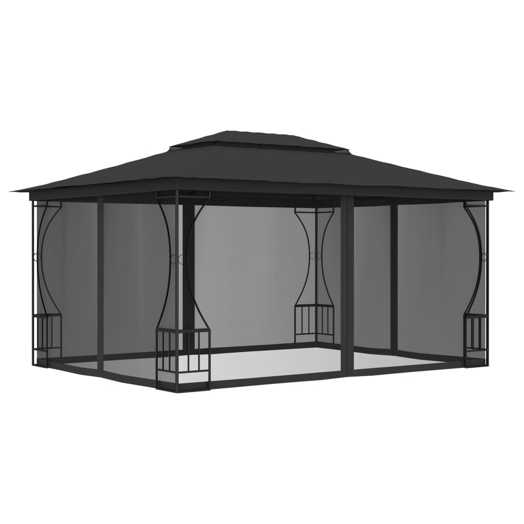 foto del prodotto gazebo con rete 300x400x265 cm antracite cod mxl 66273