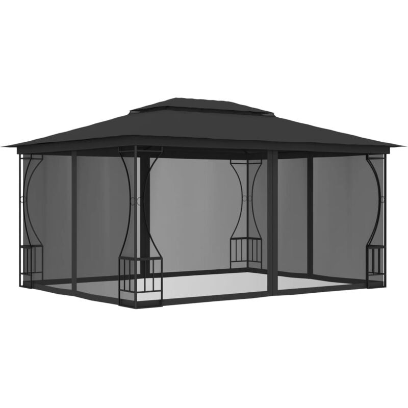 foto del prodotto gazebo con rete 300x400x265 cm antracite vidaxl