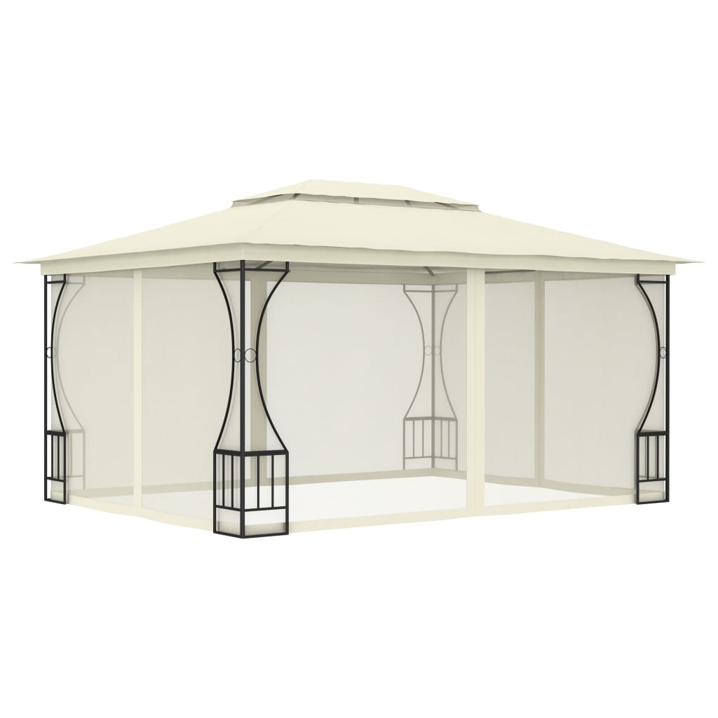 foto del prodotto gazebo con rete 300x400x265 cm crema cod mxl 66120