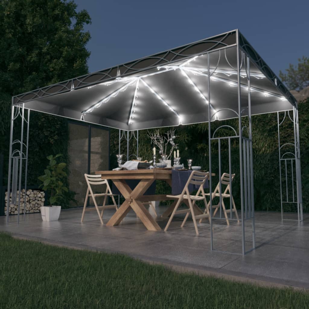 foto del prodotto gazebo con stringa di luci led 400x300 cm antracite