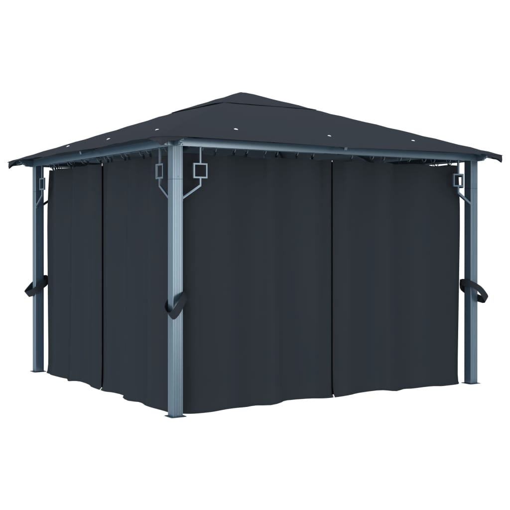 foto del prodotto gazebo con tenda 300 x 300 cm antracite alluminio