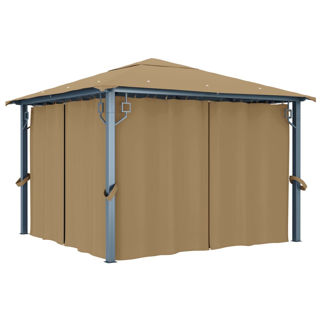 foto del prodotto gazebo con tenda 300x300 cm grigio talpa in alluminio