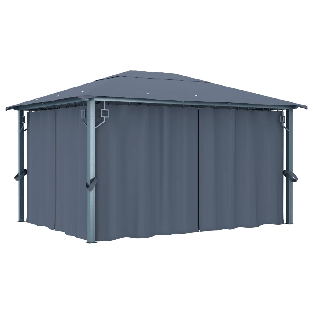 foto del prodotto gazebo con tenda 400 x 300 cm antracite in alluminio