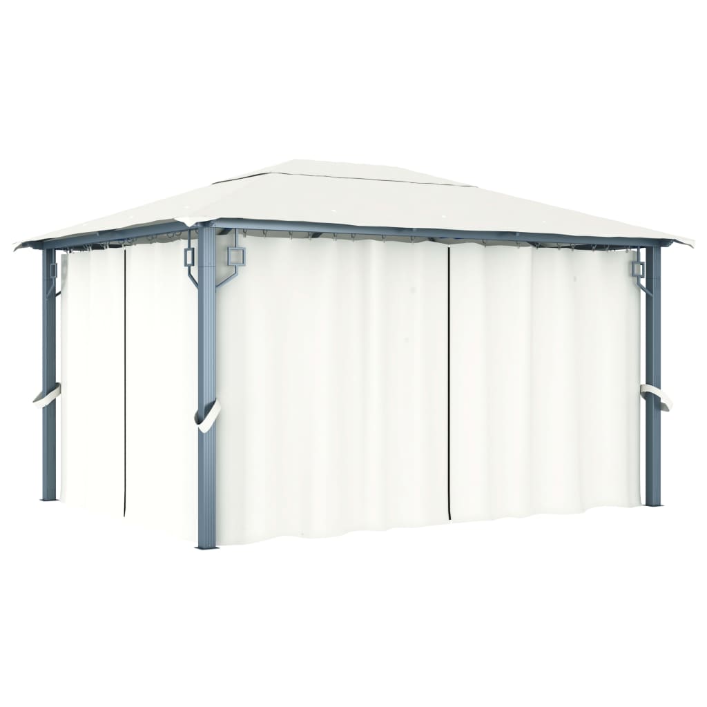 foto del prodotto gazebo con tenda 400 x 300 cm crema alluminio