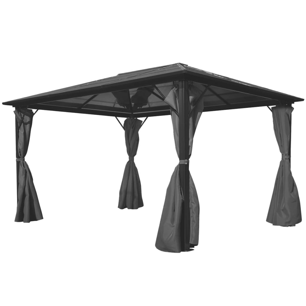 foto del prodotto gazebo con tenda antracite in alluminio 400x300 cm