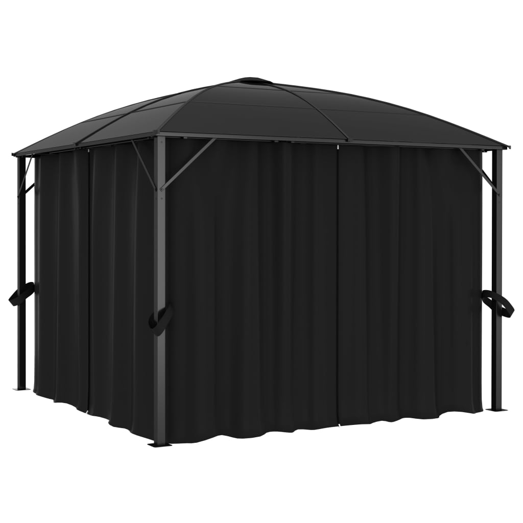 foto del prodotto gazebo con tende 300x300x265 cm antracite cod mxl 65980