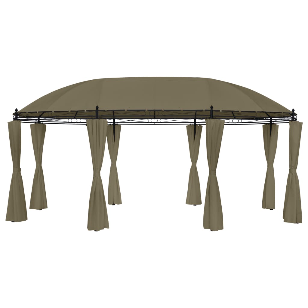 foto del prodotto gazebo con tende 520x349x255 cm grigio talpa 180 g m cod mxl 57108