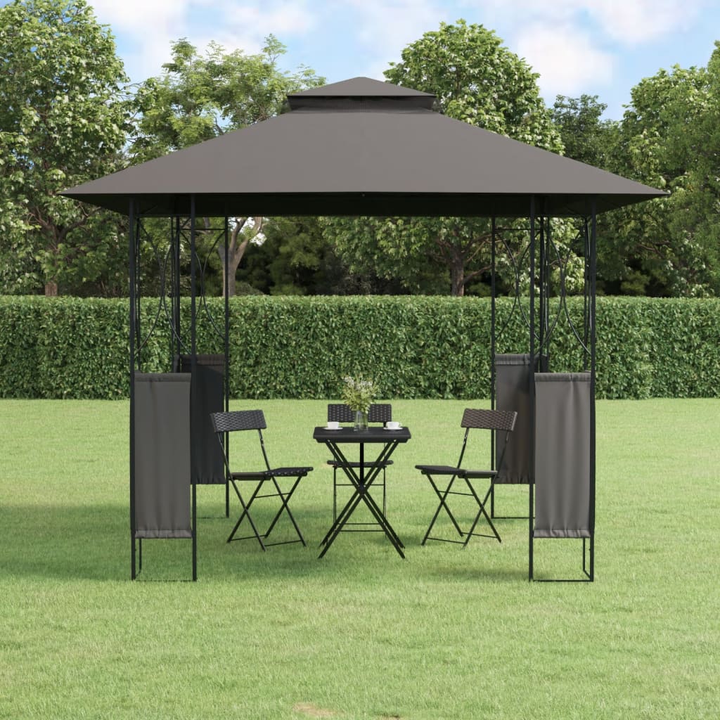 foto del prodotto gazebo con tetto antracite 300x300x270 cm acciaiocod mxl 117974