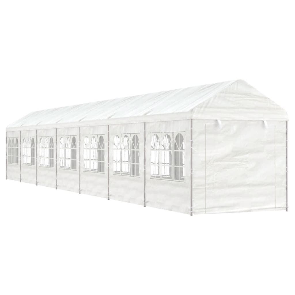 foto del prodotto gazebo con tetto bianco 15,61x2,28x2,69 m in polietilenecod mxl 124281