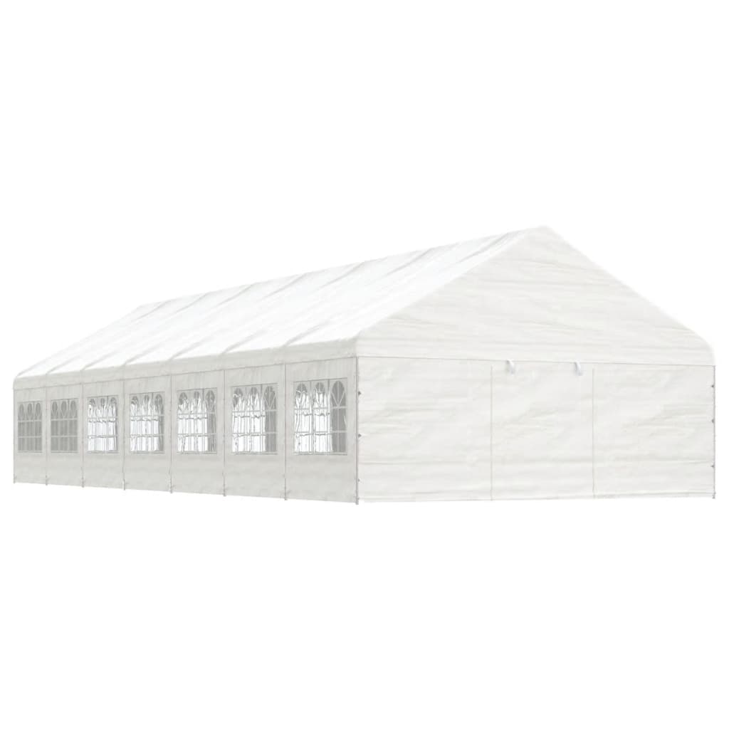foto del prodotto gazebo con tetto bianco 15,61x5,88x3,75 m in polietilenecod mxl 101128