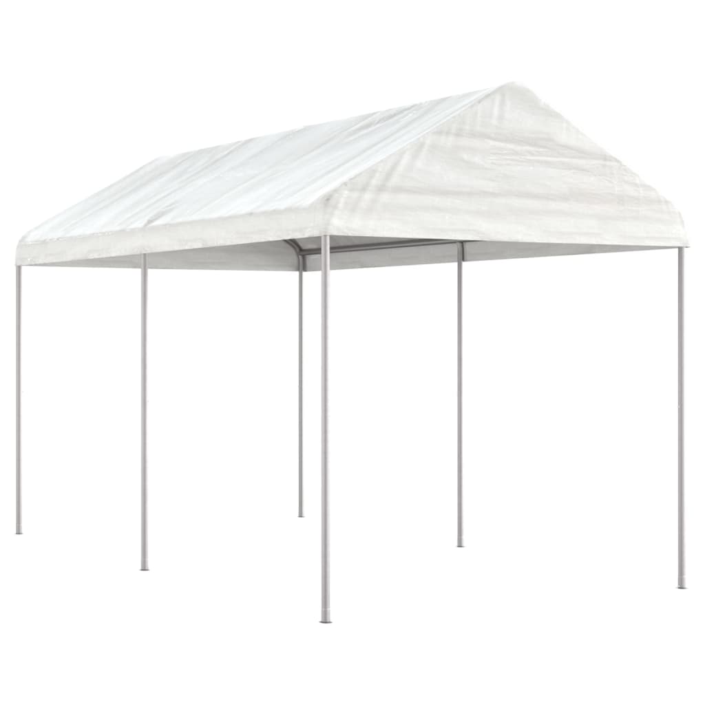 foto del prodotto gazebo con tetto bianco 4,46x2,28x2,69 m in polietilenecod mxl 76393