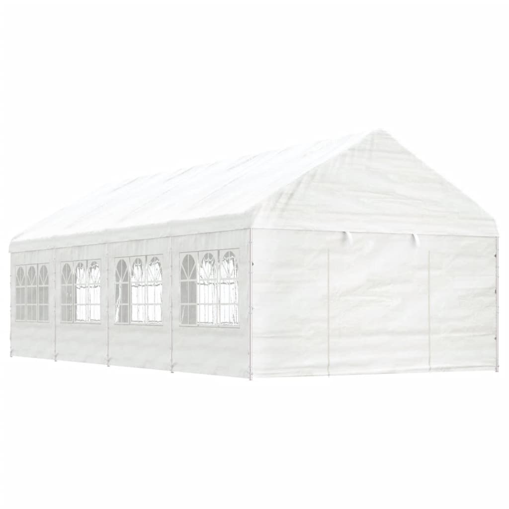 foto del prodotto gazebo con tetto bianco 8,92x4,08x3,22 m in polietilenecod mxl 125161