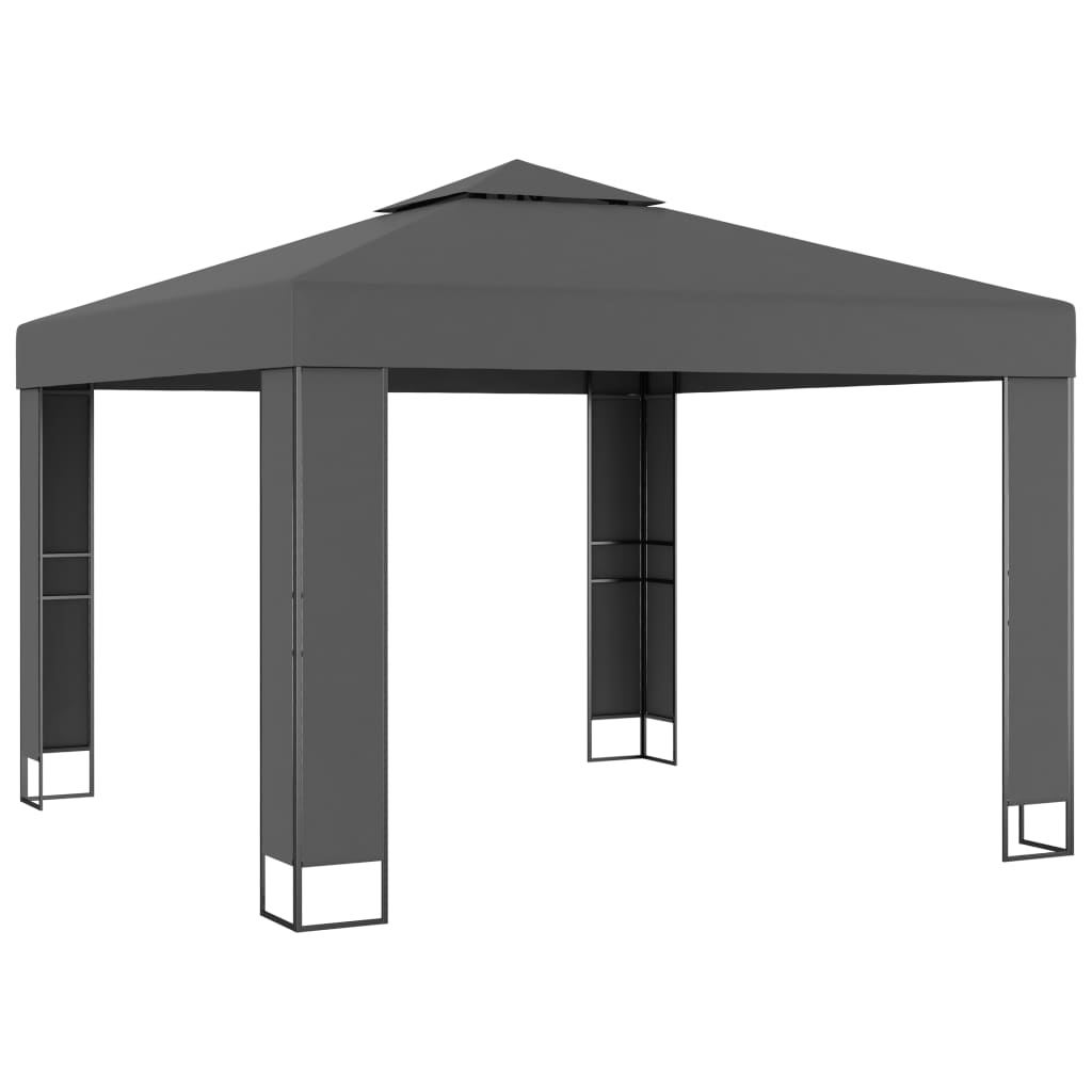 foto del prodotto gazebo con tetto doppio 3x3 m antracite