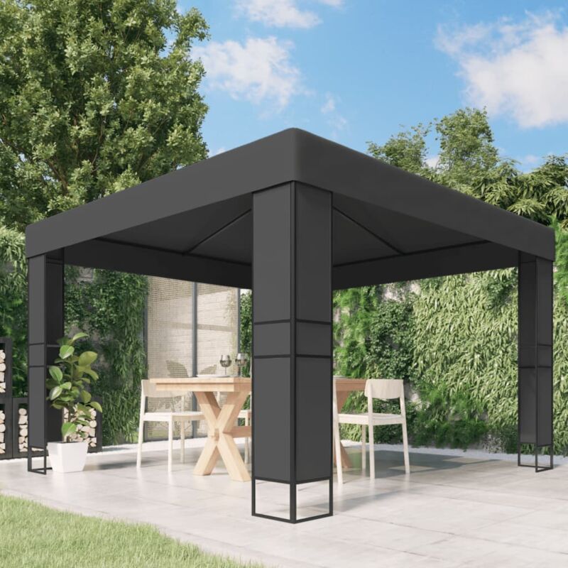 foto del prodotto gazebo con tetto doppio 3x3 m antracite vidaxl