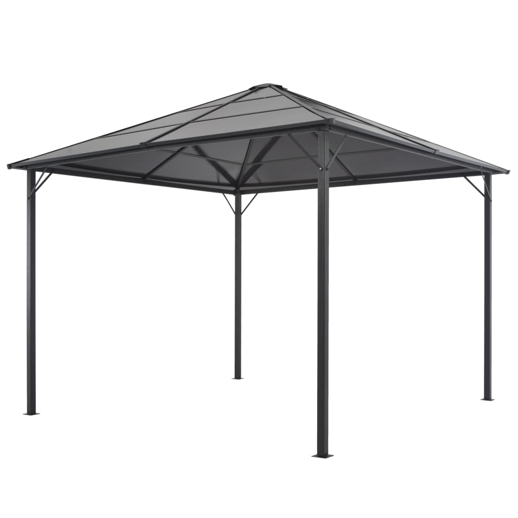 foto del prodotto gazebo con tettuccio in alluminio 3x3 m nero cod mxl 54717