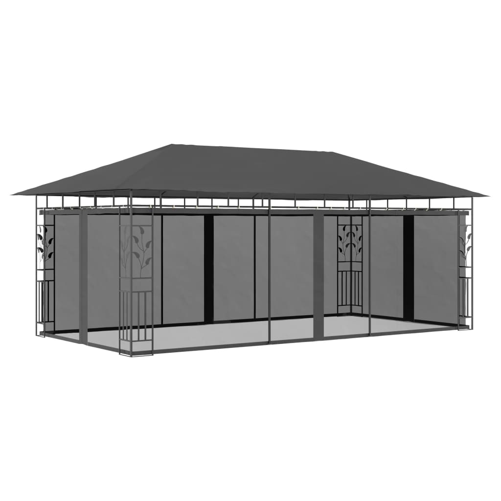 foto del prodotto gazebo con zanzariera 6x3x2,73 m antracite cod mxl 66148