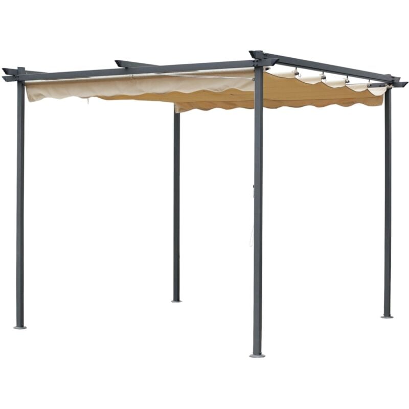 foto del prodotto gazebo da esterno hobart in ferro e poliestere colore beige, 300x300x200 cm