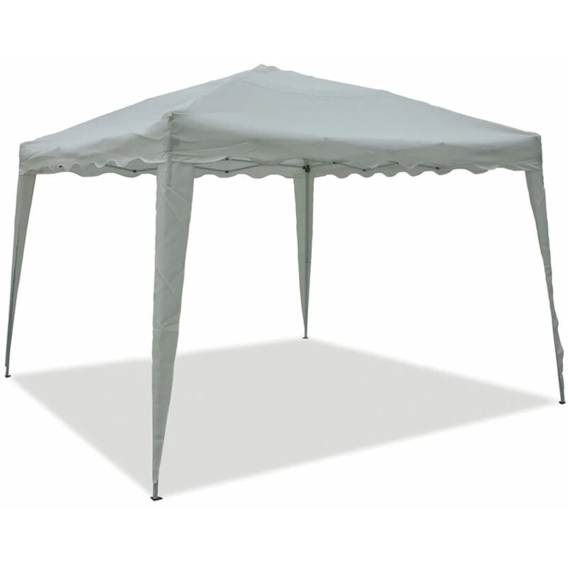 foto del prodotto gazebo da esterno pieghevole e impermeabile in alluminio color bianco, 3x3x2,60 metri