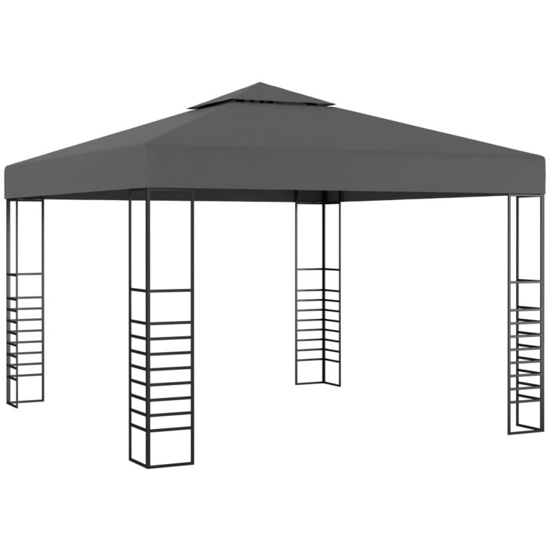 foto del prodotto gazebo da giardino 3x3 m in tessuto e acciaio resistente moderno vari colori colore antracite
