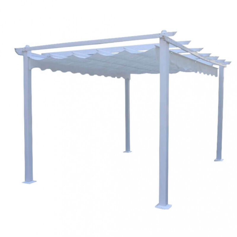 foto del prodotto gazebo da giardino 3x4 in alluminio e metallo drake colore bianco