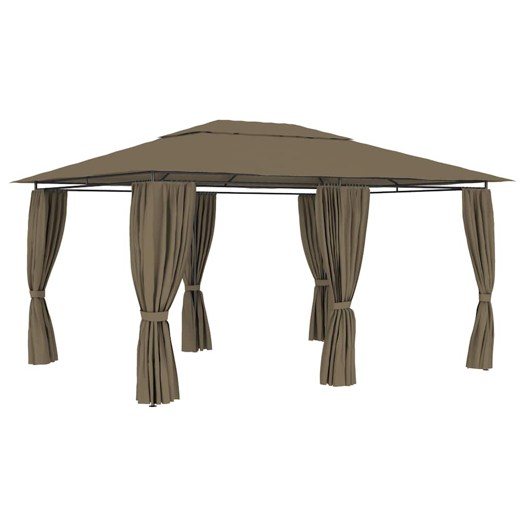 foto del prodotto gazebo da giardino con tende 4x3 m grigio talpa 180 g m 