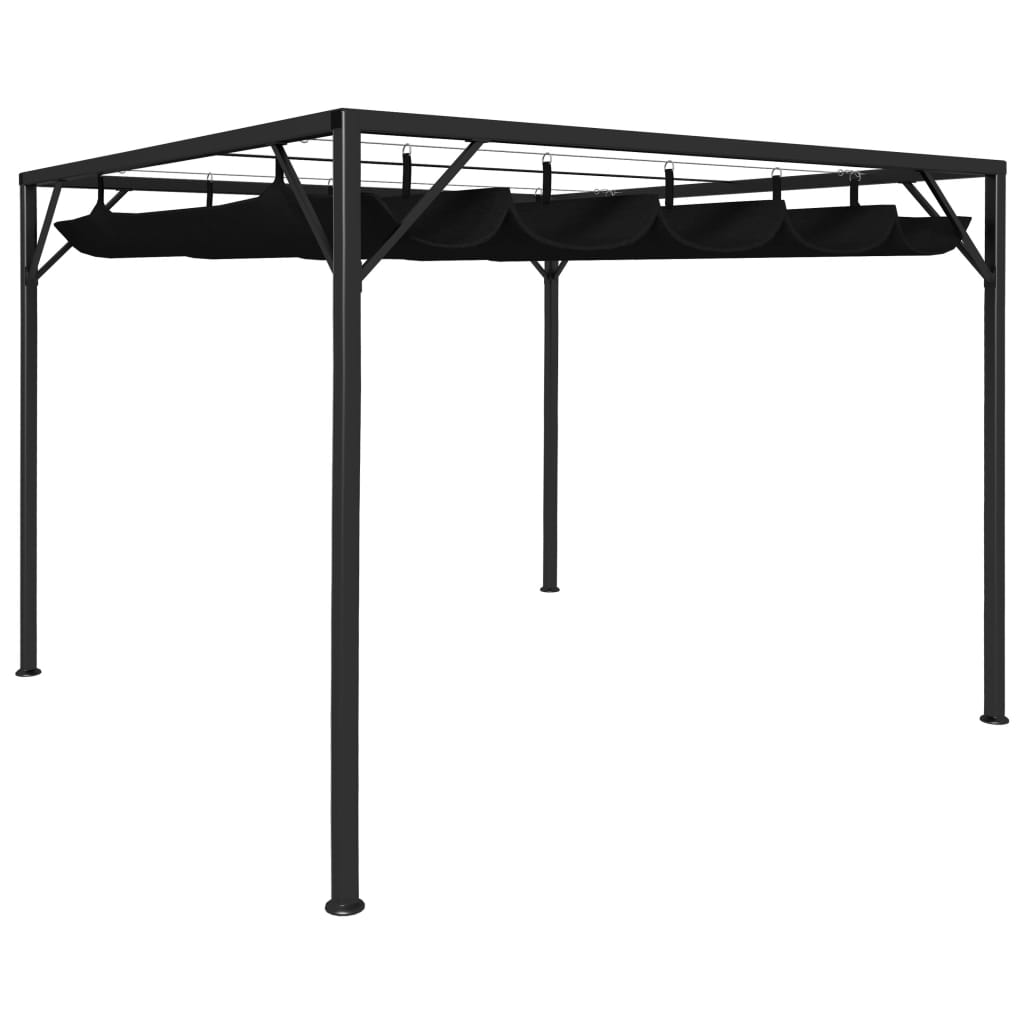 foto del prodotto gazebo da giardino con tetto a scomparsa 3x3 m antracite