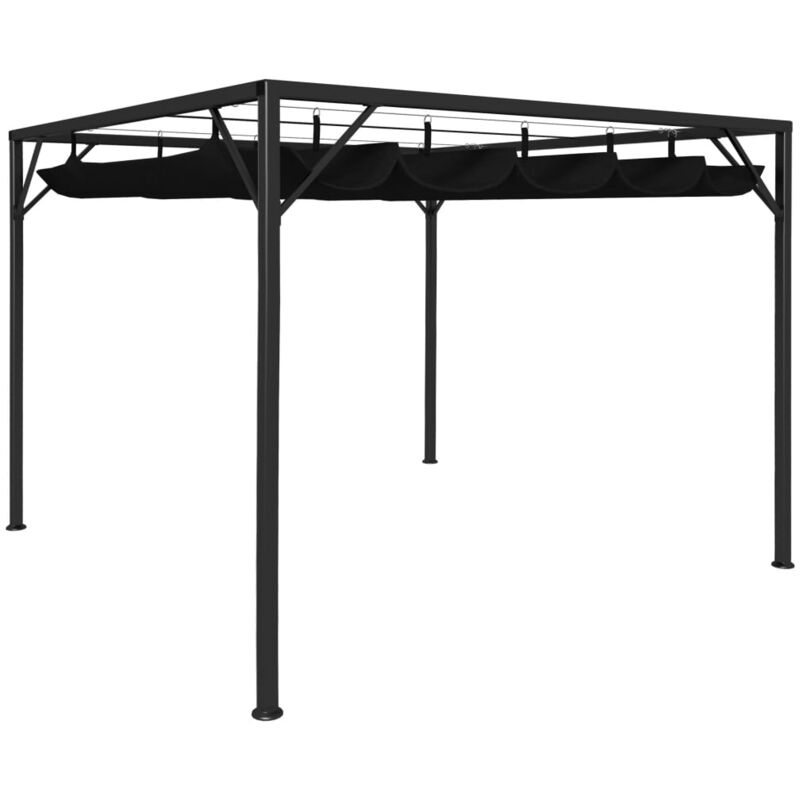 foto del prodotto gazebo da giardino con tetto a scomparsa 3x3 m antracite vidaxl