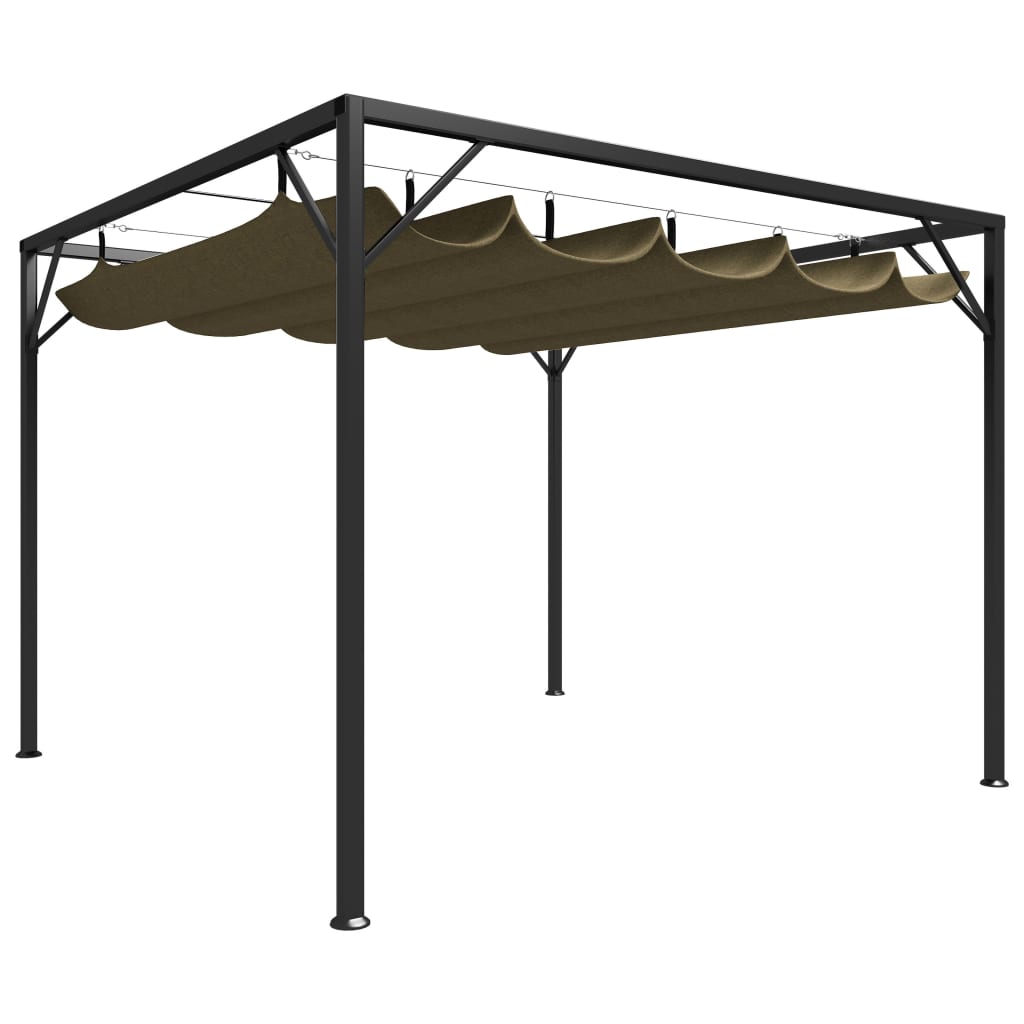 foto del prodotto gazebo da giardino con tetto retrattile 3x3 m talpa 180 g m cod mxl 61839