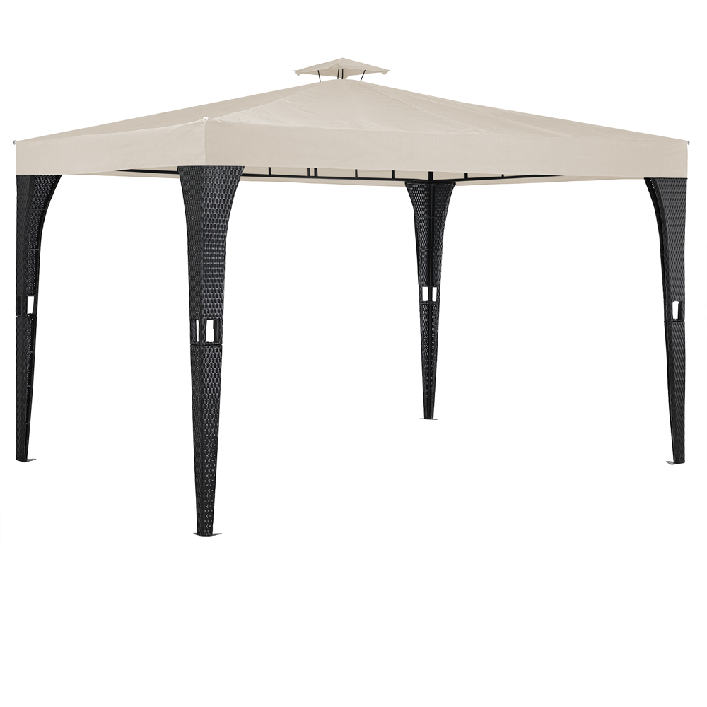foto del prodotto gazebo da giardino crema polyrattan 3x4m
