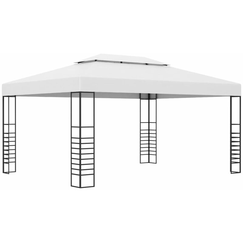 foto del prodotto gazebo da giardino in acciaio verniciato 4x3x2,7 m bianco vidaxl 587075