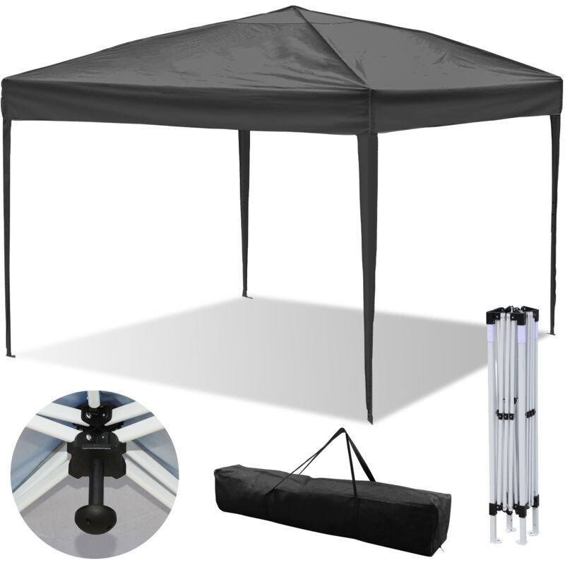 foto del prodotto gazebo da giardino tenda pieghevole protezione solare uv 50 tenda pieghevole pop up senza pareti grigio 3x3m swanew
