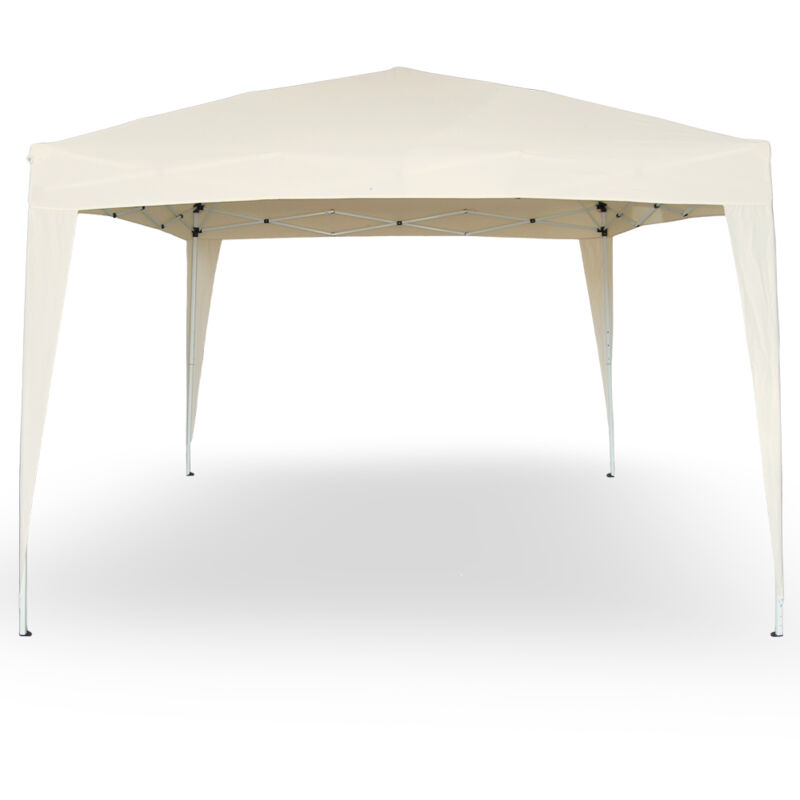foto del prodotto gazebo eden richiudibile 3 m x 3 m in ferro verniciato bianco con telo beige