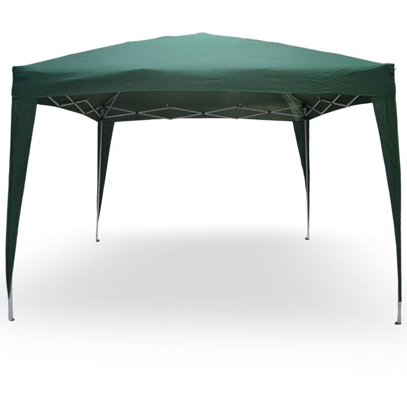 foto del prodotto gazebo eden richiudibile 3 m x 3 m in ferro verniciato bianco con telo verde