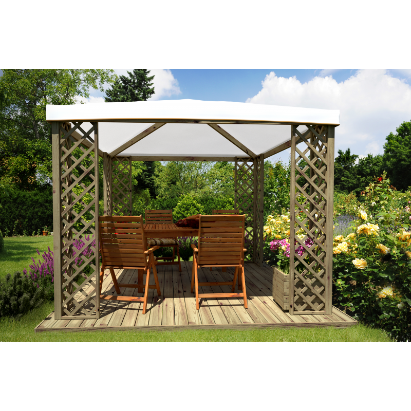 foto del prodotto gazebo fox jt40 pocket impregnato 300x300 cm copertura pvc