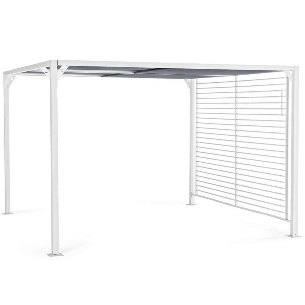 foto del prodotto gazebo giardino in alluminio bianco bizzotto noah 3x3,6